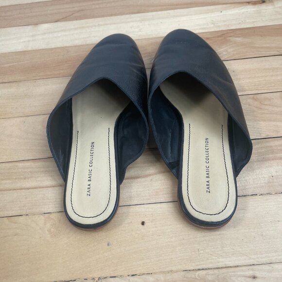 Zara Backless Slip On Slides Loafer Shoes Size 36 - Picture 3 of 6